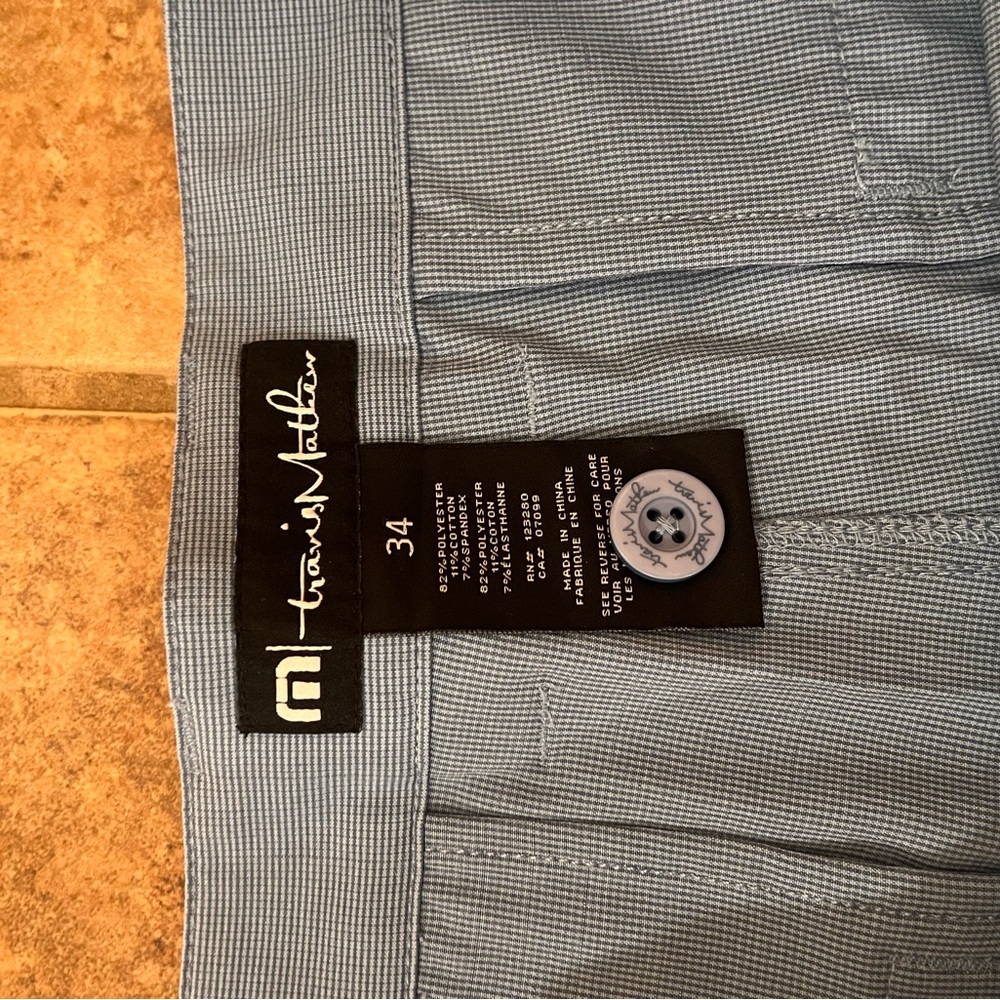 Travis Mathew Men's Light Blue Golf Shorts - Size 34